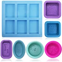 FineGood - 13 moldes de silicona suave de grado alimentario para jabón casero- manualidades- cupcakes- magdalenas-- de…